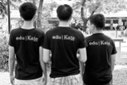 Our students in eduKate T shirts. Waiting for our community development event to begin.